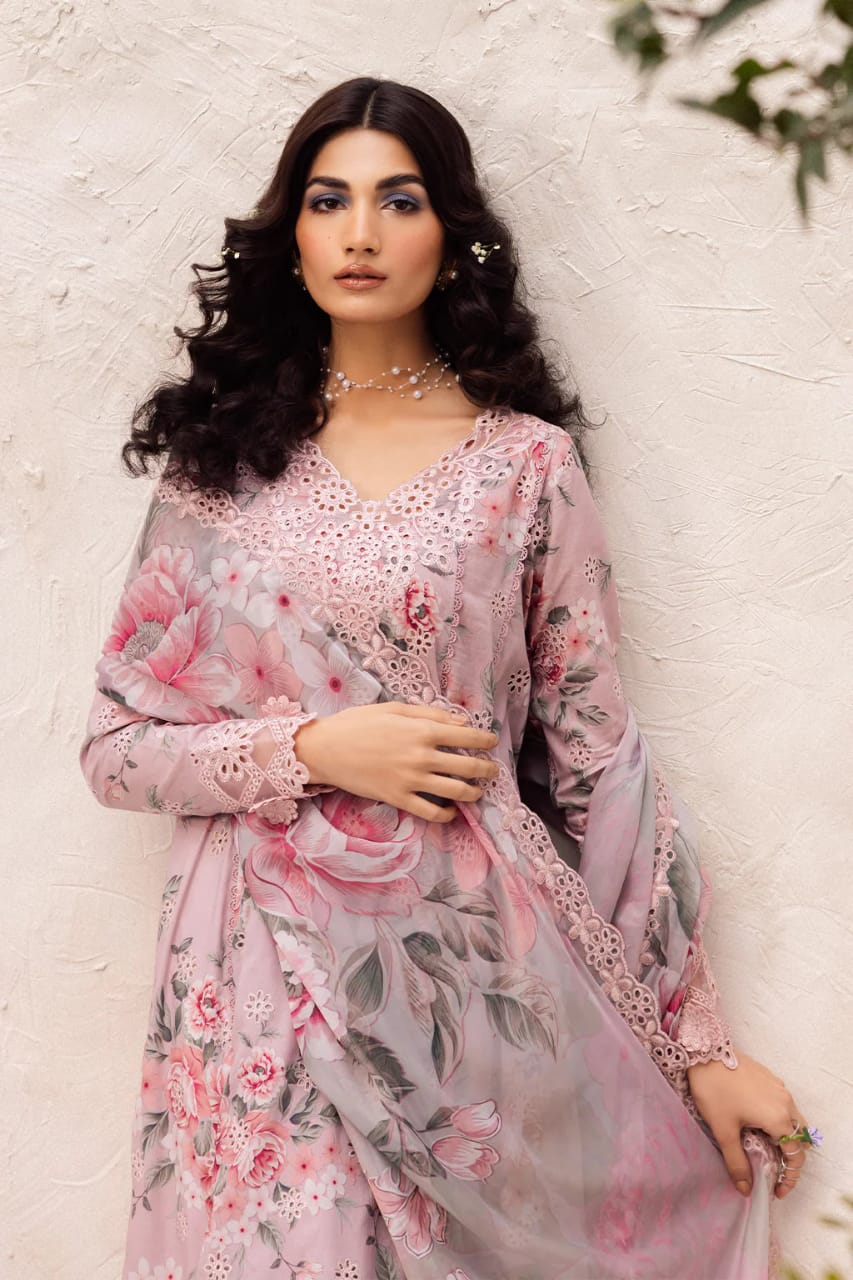 Iznik Luxury Fancy Embroidered Chikankari Lawn 3pc