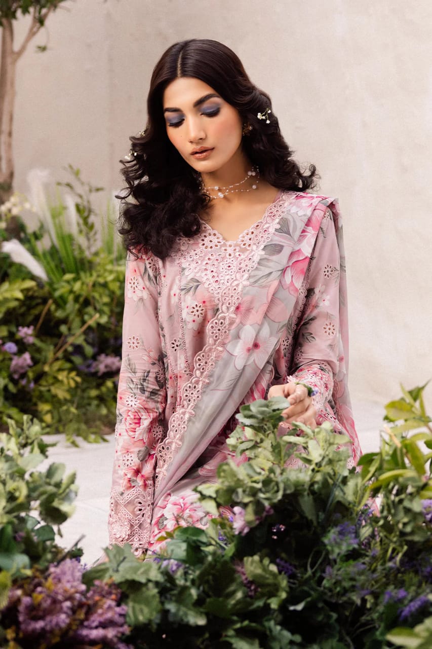 Iznik Luxury Fancy Embroidered Chikankari Lawn 3pc