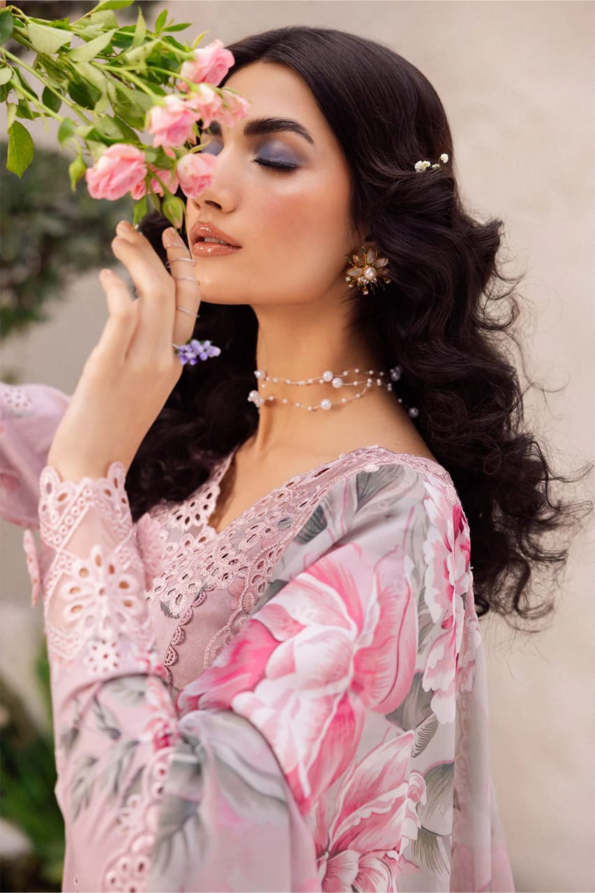 Iznik Luxury Fancy Embroidered Chikankari Lawn 3pc
